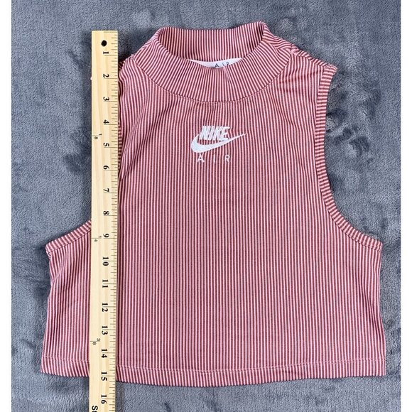 Nike Women's Sportswear Collection Essentials Mock Tank Large Red Striped XS - Picture 5 of 5